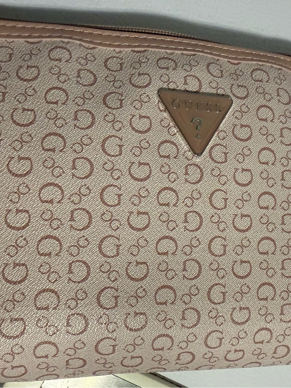 Guess Pink Logo cosmetic bag